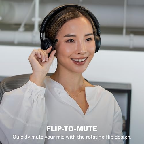 Image of JLab, Go Work Gen 3, Wireless Headset, Boom Microphone, Noise Cancelling Mic, USB-C Dongle, Bluetooth Multipoint, Black