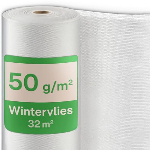 Praknu Wintervlies für Pflanzen Frostschutz 50g/m² - 20m × 1,6m auf Rolle – Winterschutz für Kübelpflanzen – Reißfest & Atmungsaktiv – UV Stabil Praknu Wintervlies für Pflanzen Frostschutz 50g/m² - 20m × 1,6m auf Rolle – Winterschutz für Kübelpflanzen – Reißfest & Atmungsaktiv – UV Stabil
