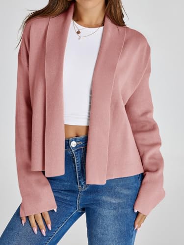 Image of Saodimallsu Womens Cropped Cardigan Open Front Shawl 2026 Fall Trendy Long Sleeve Sweater Jacket
