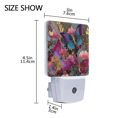 Lámpara nocturna con sensor y diseño floral, 2 unidades miniatura 3