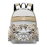 LMNGH Mochila para homens e mulheres, bolsa de trabalho para viagem com glitter, abstrata, diamante, cristal, padrão de cristal, bolsa de trabalho de negócios, Anel de diamante brilhante, 42x30x15cm