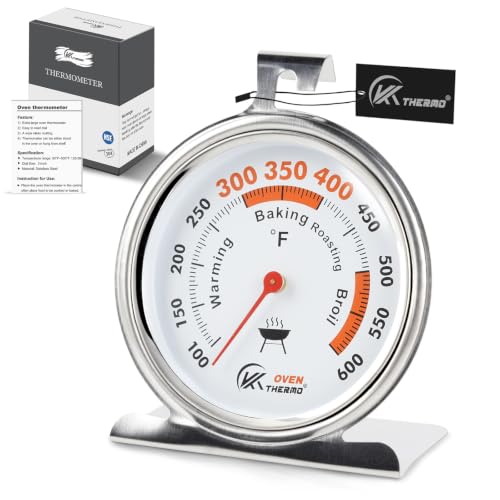 Image of Oven Thermometer 3-Inch Large Dial, 100-600F, Hook & Stand