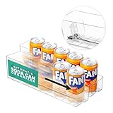 Oizeir Automatic Soda Can Organizer - 2-Pack - Soda Can Dispenser For Refrigerator - Automatic Drink Holder For Fridge - Organizing Rack for Kitchen or Pantry - Beverage Dispenser & Holder (Small)