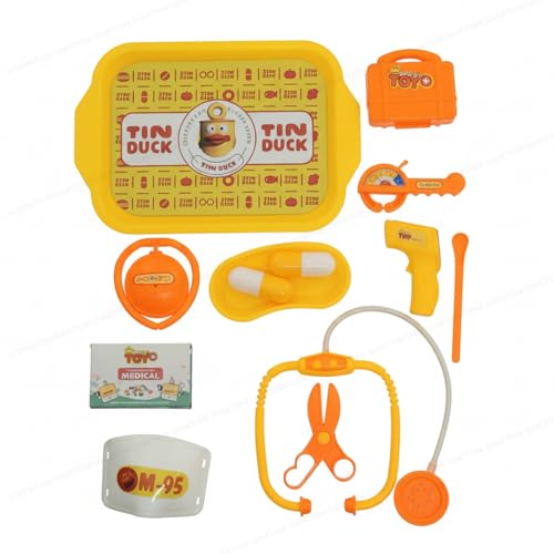 Image of SHAKTISM Doctor Play Set for Kids, 13 Piece Medical Kit with Duck Theme, Pretend Play Toys for Boys and Girls 3+ Years, Multicolor