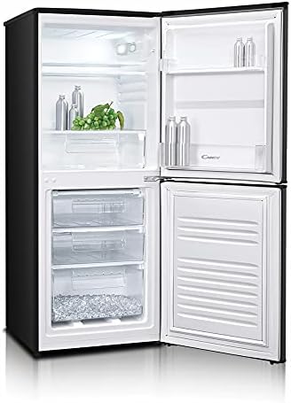 CANDY CSC1365BEN Static Freestanding Fridge Freezer, 173L Total Capacity, 55cm wide, LED lighting, large salad crisper, Black