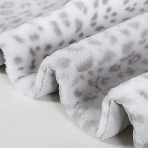 Sedona House Fuzzy Faux Fur Cheetah Throw Blanket,Lightweight Plush Cozy Soft Microfiber For Couch Travel,50 By 60-Inch,Grey Snow Leopard #TOP5