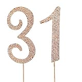 MAGJUCHE Gold 31' Crystal Cake Topper, Number 31 Rhinestones 31st Birthday Cake Topper, Men or Women...