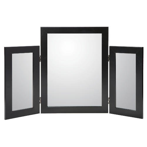 Reflex Sales & Marketing Ltd. Small Self Standing Dressing Table Mirror with Mirrored Wings - Black