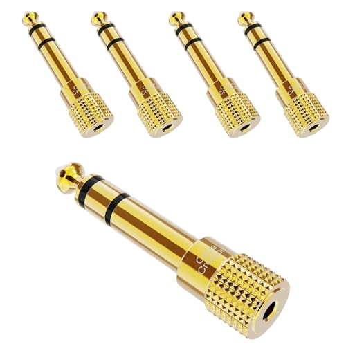 CableCreation 1/4" to 1/8" Headphone Audio Adapter 5PCS, TRS Stereo Adapter