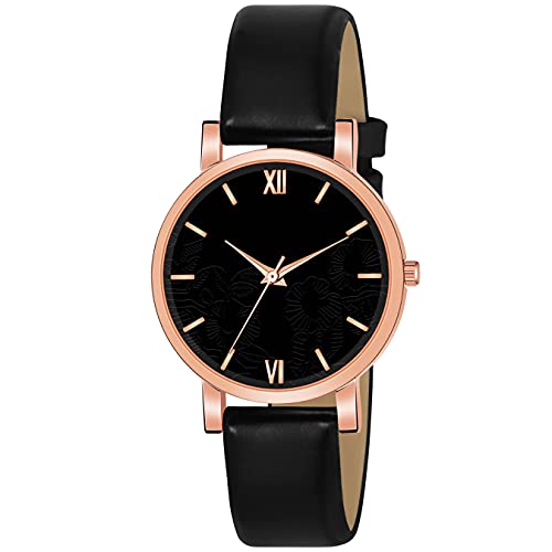 Image of Multicolor Flower Dial Leather Strap Gifts for Women Formal Girl's and Women's Watch Women's Analog Combo Watch for Women (Pack of 4)