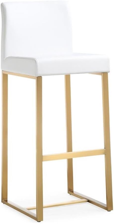TOV Furniture Denmark Steel Barstool, Bar Height, White