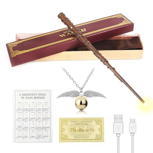 WDKXCN Bacchetta Hermione Granger Luminosa, 37CM con Ricarica USB, Magica