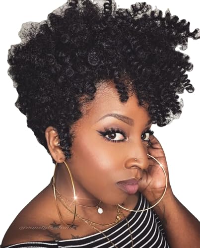 Perruque cheveux humains courts bouclés : oubliez les coiffures difficiles, volume afro naturel