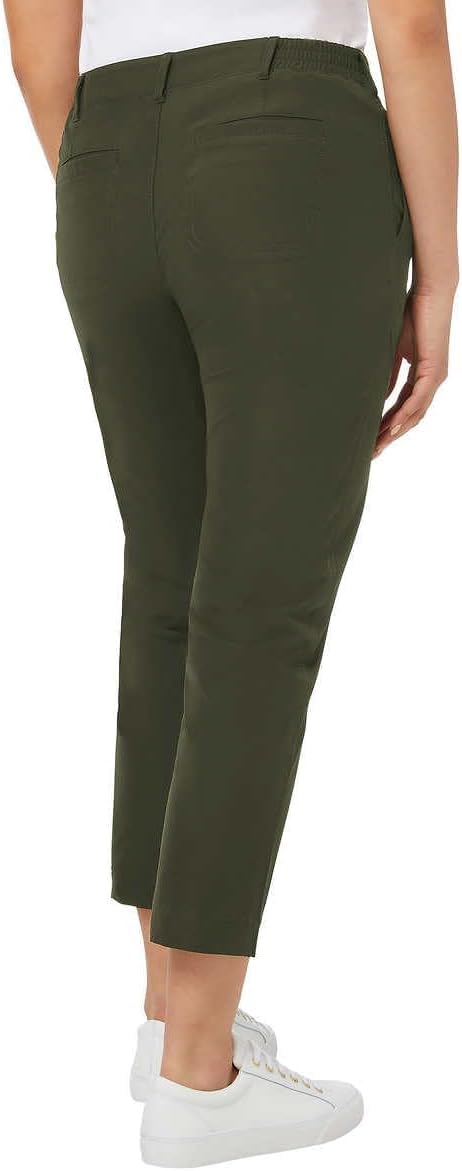 KIRKLAND Signature Women's 4-Way Stretch Ankle Travel Pants (US, Numeric, 6, Regular, Regular, Green)