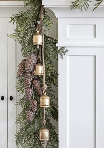 Small Vintage Rustic Lucky Tin Metal Cow Bells Handmade Christmas Décor Bells On Jute Rope #TOP25