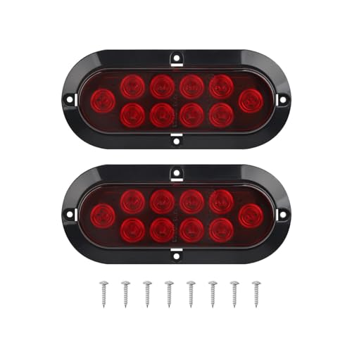 Fugedox 2Pcs Trailer Truck LED Sealed RED 6