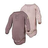 Janus 2-Pack 100% Merino Wool Baby Bodysuit Long Sleeve. Machine Washable. Made in Norway. (Pink...