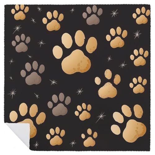 Servilletas de tela decorativas con estampado de patas de perro 2 piezas miniatura 6