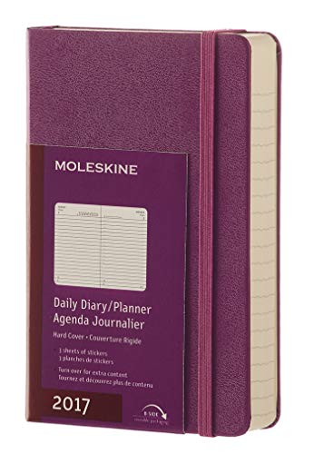 Moleskine 2017 Daily Planner, 12M, Pocket, Grape Violet, Hard Cover (3.5 x 5.5)