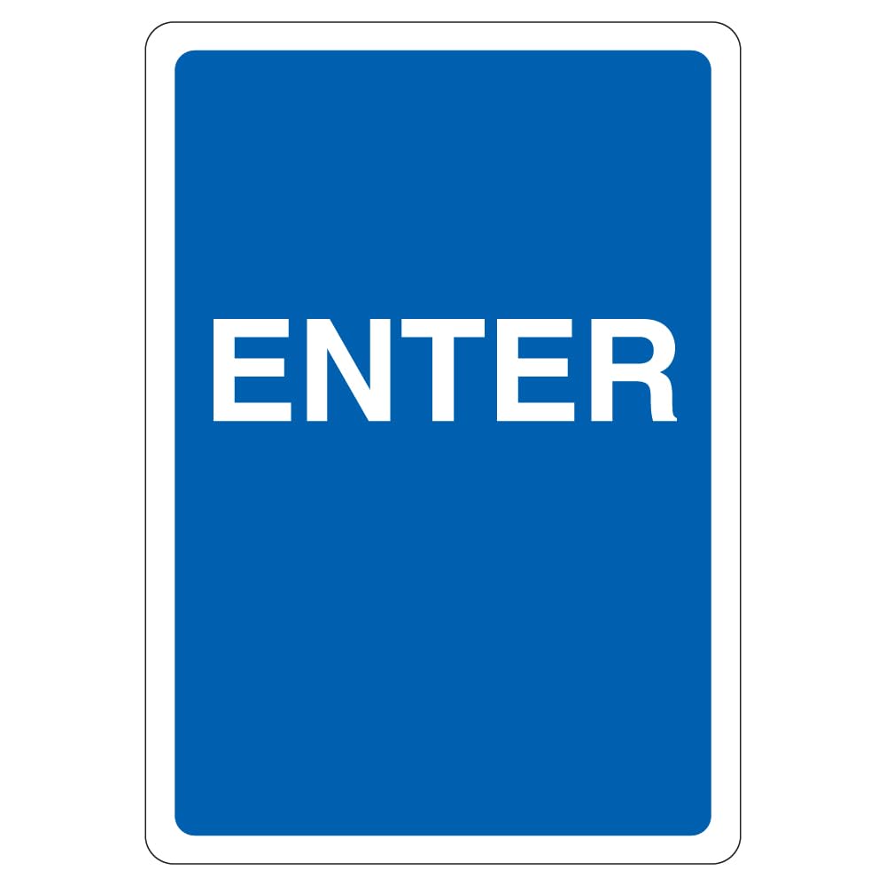 V Safety Enter 210 x 297 mm (A4) - 1mm Rigid Plastic Safety Sign