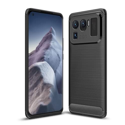 Image of NPRC Hybrid Ultra Slim Protective Case TPU Non-Slip Carbon Fiber Texture Shockproof Case Cover for Redmi 11 Ultra - Black