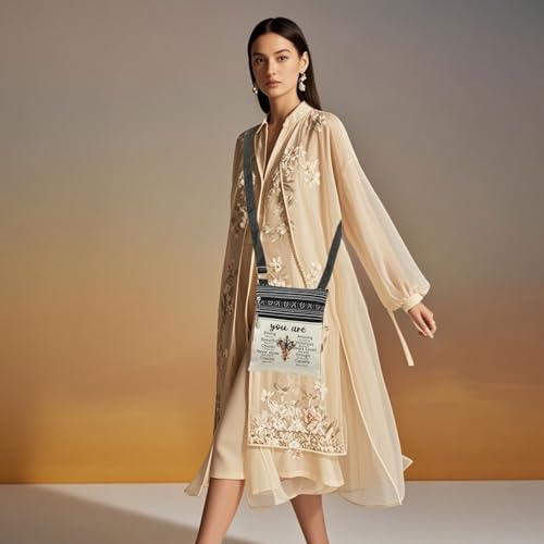 Cross Print Christian Siste Crossbody Bag Butterfly Floral Blessing Design Adjustable Shoulder Strap for Women Religious Scripture Gift Idea for Birthday or Christmas​​4