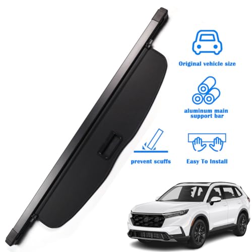 Cache Coffre Rétractable Pour Honda CRV 2012-2016 - Toile Noire Motif Carbone - Protection Et Rangement