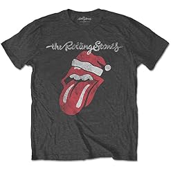 The Rolling Stones Santa Lick Officiel T-Shirt Hommes Unisexe - Les Beatles, Paul McCartney, John Lennon, RIngo Starr, George Harrison