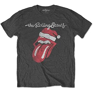The Rolling Stones Santa Lick Officiel T-Shirt Hommes Unisexe - Les Beatles, Paul McCartney, John Lennon, RIngo Starr, George Harrison