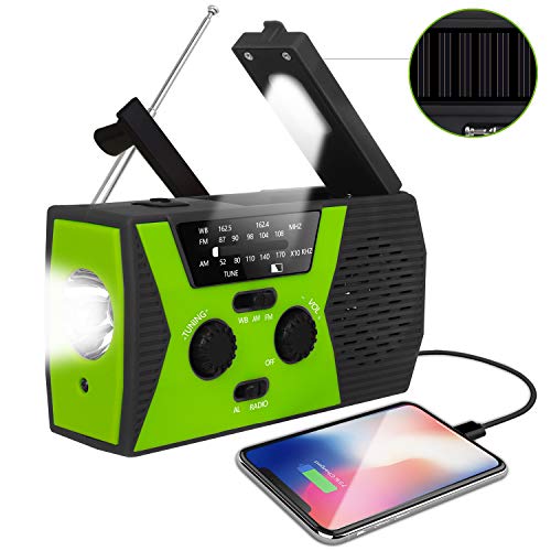 [2020 Upgraded Version] RegeMoudal Emergency Solar Hand Crank Radio, NOAA Weather Radio