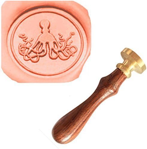 Octopus Wax Seal Stamp Rosewood Handle Set Wedding Invitation Christmas Card Gift Wrapping Parcel Envelope Snail Mail Letter Embelishment Sealing Wax Seal Stamp Kit
