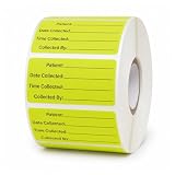 Anobell 1000 PCS Specimen Collection Label 2'x1' Self-Adhesive Vinyl Yellow