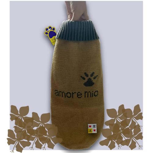 Image of A+a Pets' Cozy Knitted Flannel Sweater - Soft, Warm, Cold Weather Clothes for Dogs and Cats (Brown, XS)
