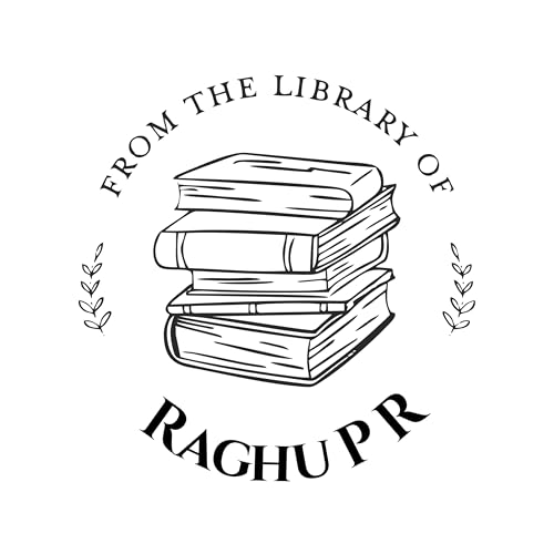 Image of Kunya Personalised Book Stamp with Your Name(3.5 cm Dia), customised for Stamping Books for Readers, Great Gift for booklovers, Kids, Teachers (Classic Library)