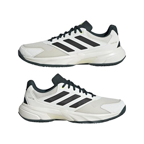adidas Herren CourtJam Control 3 Clay Tennis Shoes, Off White/core Black/Aurora ivy, 44 2/3 EU – Ansicht 6