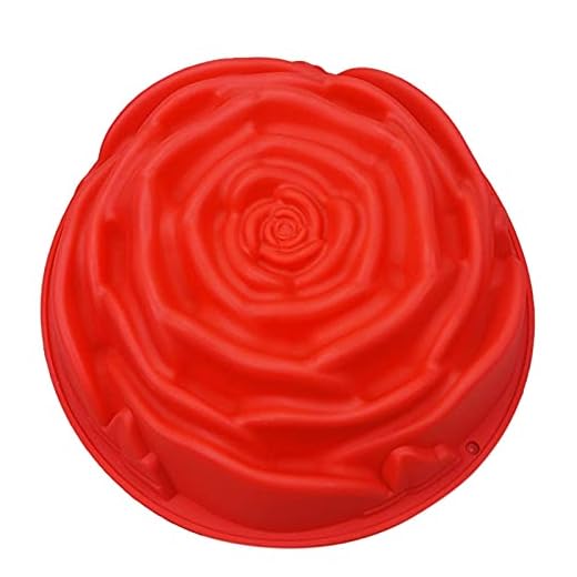 Holzsammlung Grand Moule à Gâteau en Forme de Rose Moule à Gâteau Anti Adhérent en Silicone Moule à Gâteau Moules de Cuisson Pour Fête en Famille, Entre Amis