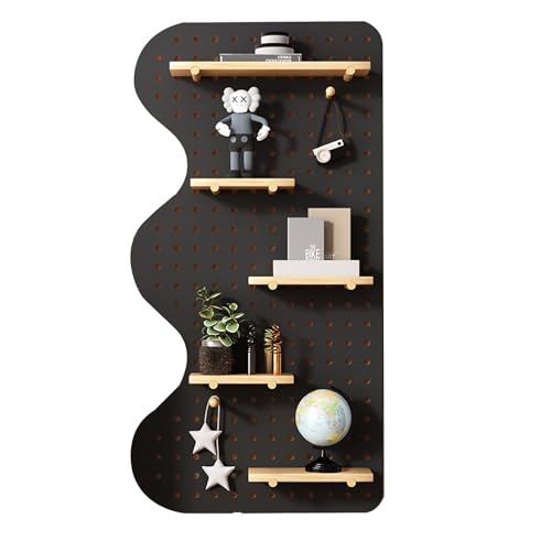 Panneau perforé noir 40x120 cm d'affichage mural pour le rangement de la cuisine et du bureau