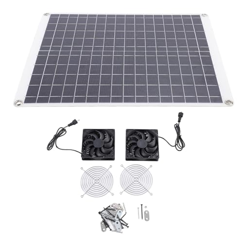 Kit de Ventilador de Escape con Panel Solar 20W 18V Monocristalino con Circulación de Aire Dual miniatura 1