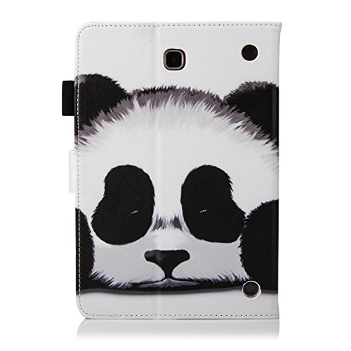 Uucovers Galaxy Tab A 8.0 Tablet Case 2015 (Sm-T350/T355), Smart Folio Stand Pu Leather Magnetic Cover With Card Pocket Pencil Holder [Auto Wake/Sleep] For Samsung Tab A 8.0 Inch 2015, Black Panda #TOP6