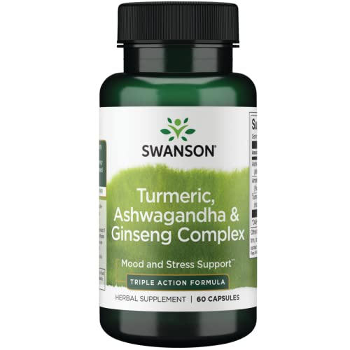 Swanson Full Spectrum Turmeric Ashwagandha & Ginseng Complex 60 Capsules #TOP12