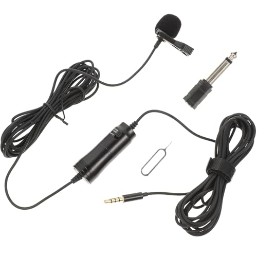 POPETPOP Micro Cravate Professionnel pour Ordinateur et Tablette Clip Lavalier Microphone Omnidirectionnel Clair pour Interview Enregistrement et Vidéoconférence