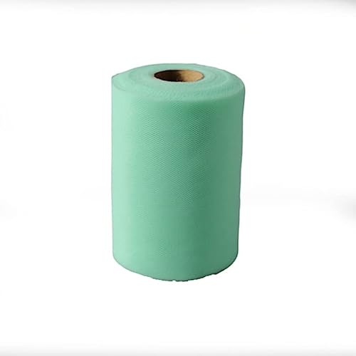 BalsaCircle 6-Inch x 300 feet Mint Green Net Tulle Fabric Ribbon by The Roll - Wedding Party Favors Decorations DIY Crafts Sewing