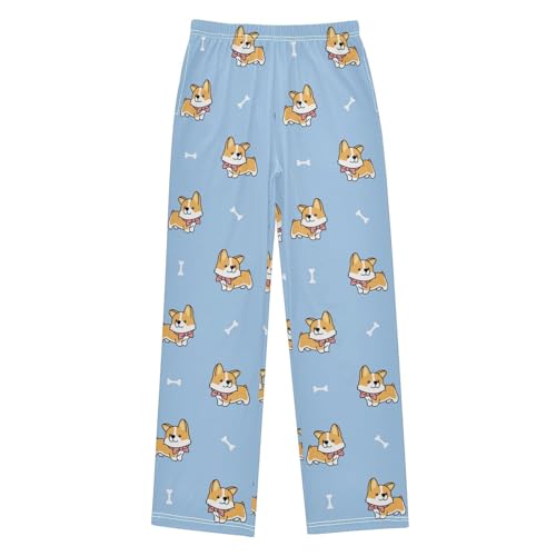 Cute Welsh Corgi Puppy Boys Pants for Kids Jogger Pants with Pockets S-XL