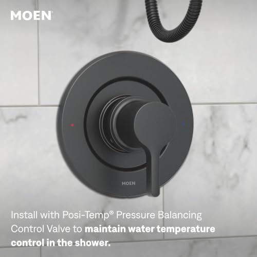 Moen 82775BL Beric Single-Handle Tub and Shower Faucet with Handshower and Metal Hose, Valve Included, IPS Tub Spout, Matte Black - image 4