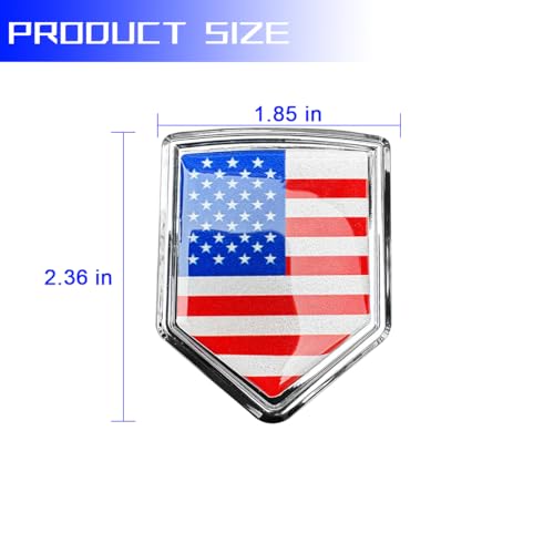 Image of Bittwee Ameican Flag Car Emblem, 3D Metal Vehicle Badge Decals with Strong Adhesive, Patriotic Automotive Badge Stickers Exterior Decoration Accessories, Universal for SUV, Sedan, Truck (Red /Blue)