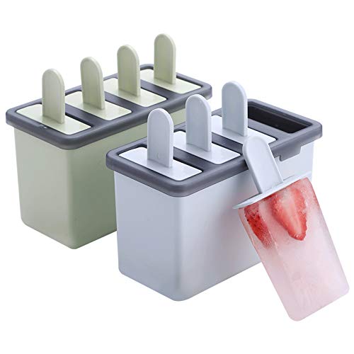 Popsicle Molds Set di Stampi per Ghiaccioli con Bastoncini Ice Lolly Riutilizzabile Stampo per Gelato Senza BPA Ghiaccioli Stampo Gelato Fai da Te Ideale per Preparazione Ghiaccioli, Gelati,Sorbetti