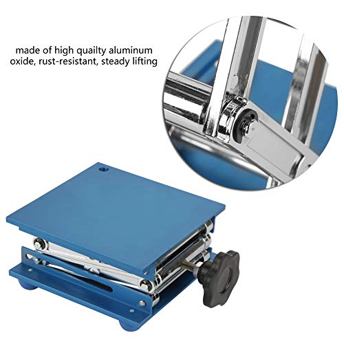 Labor Hebebühne Blau Galvanisiertes Aluminium Labor Hebeplattform Ständer Rack Scissor Jack Lifter (150 * 150 * 250mm)