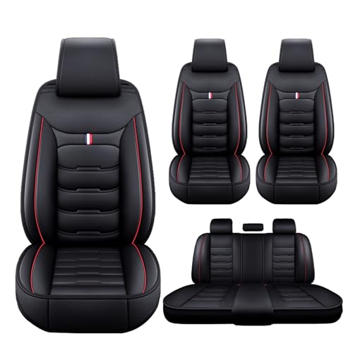 に適用スズキ アルト 車用シートカバー カーシクッション レザー 通気性 防水 汚れ防止 滑り止 シート保護カバー シートカバー全席セット 5席 運転席 助手席 後部座席 軽自動車 シートプロテクター 取り付け簡単 カー用品(黒赤,スズキ アルト)