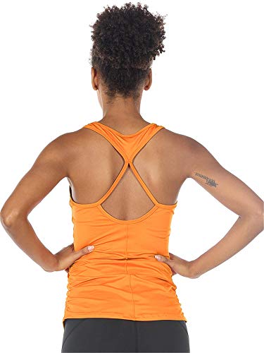 icyzone Damen Sport Top Fitness Gym Ärmelloses Shirt Atmungsaktive Running Yoga Tank Top (S, Dark Cheddar)