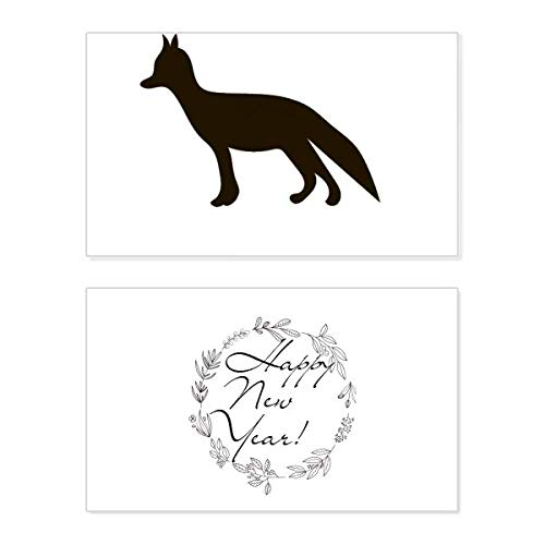 Tarjeta de año nuevo Black Fox para compartir deseos entrañables y bendiciones